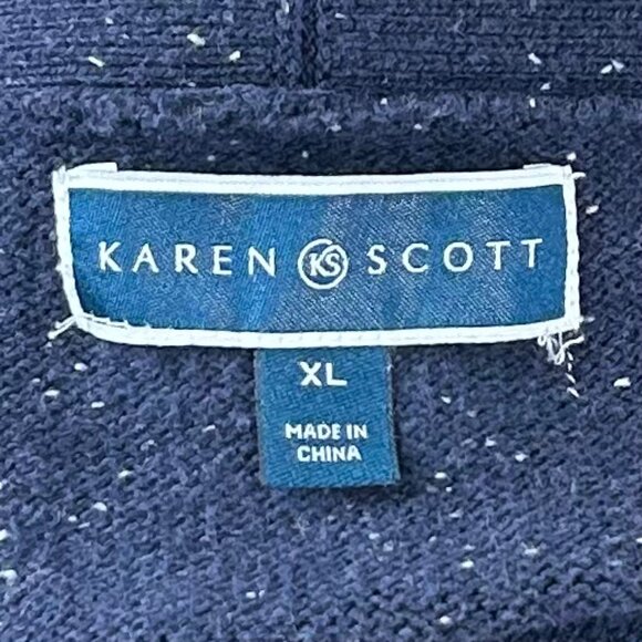 Karen Scott Blue Cardigan Sweater Size XL - Picture 4 of 11